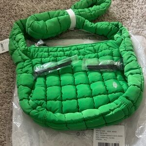 Free People Movement Mini Carryall Green Quilted Sling Bag